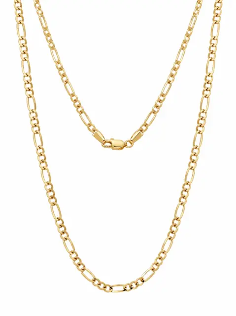 9ct Yellow Gold Ultra Flat Bevel Sided Diamond Cut Figaro 1:3 Chain – 2.30mm - UFBSFD601/3