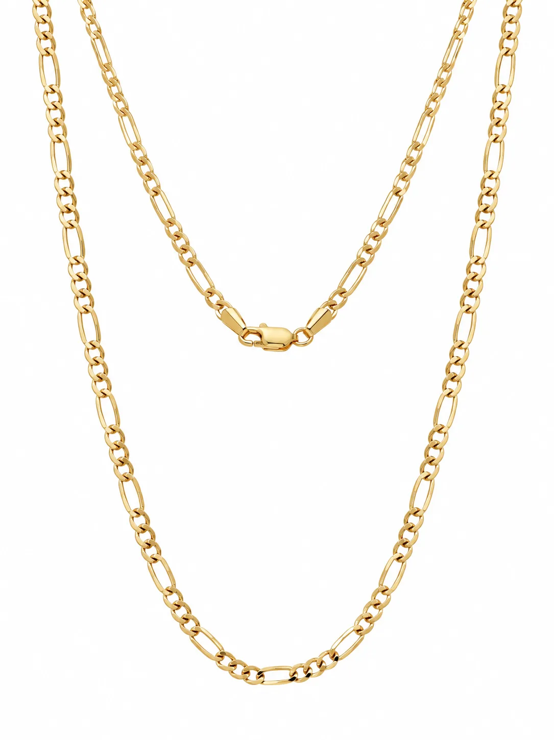 9ct Yellow Gold Ultra Flat Bevel Sided Diamond Cut Figaro 1:3 Chain – 2.30mm - UFBSFD601/3
