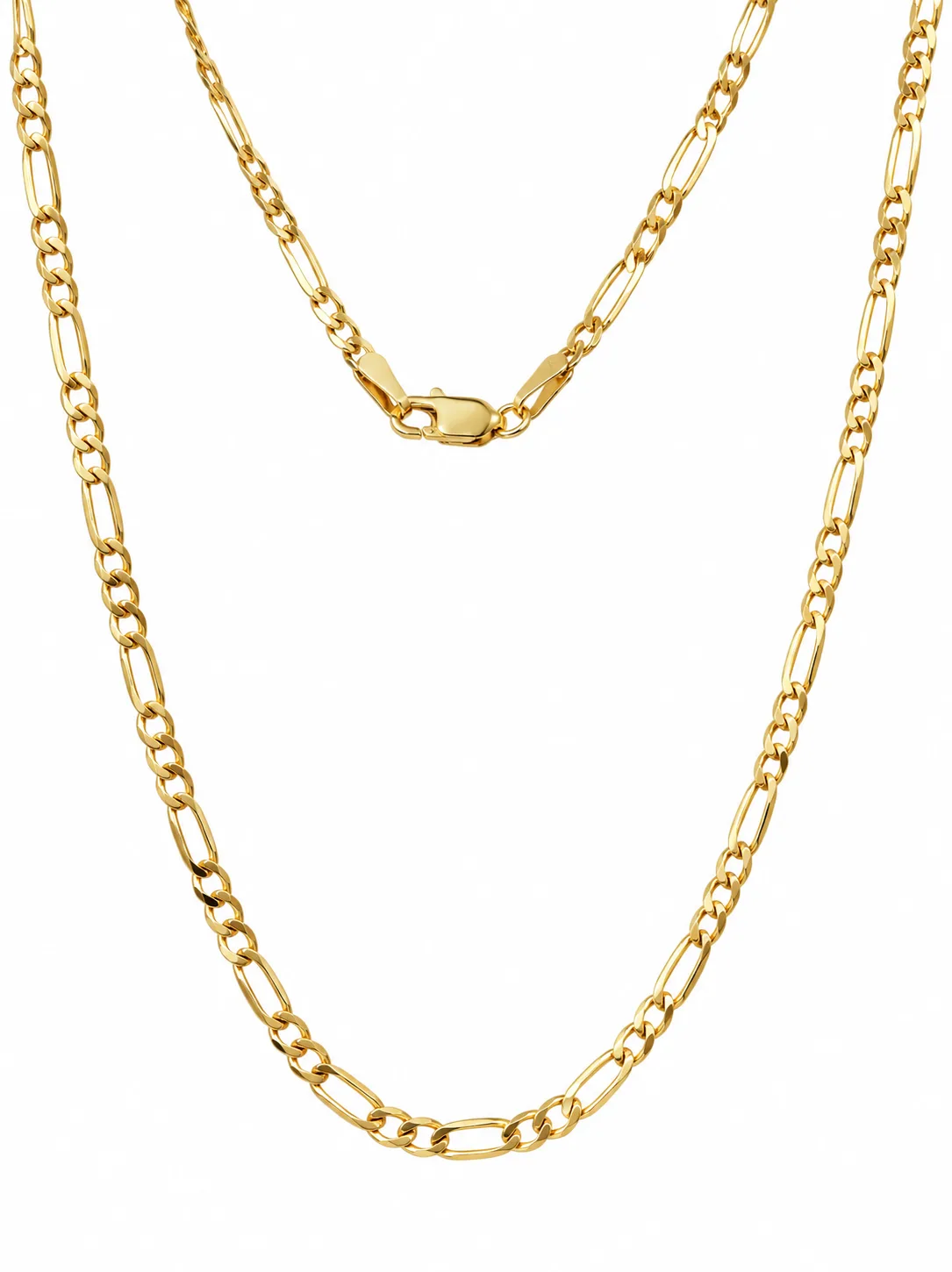 9ct Yellow Gold Ultra Flat Bevel Sided Diamond Cut Figaro 1:3 Chain – 2.30mm - UFBSFD601/3