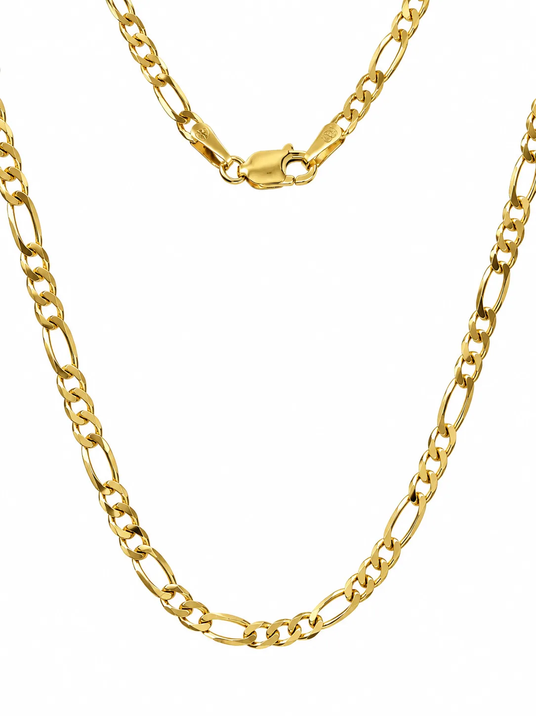 9ct Yellow Gold Ultra Flat Bevel Sided Diamond Cut Figaro 1:3 Chain – 2.70mm - 9YUFBSFD701/3