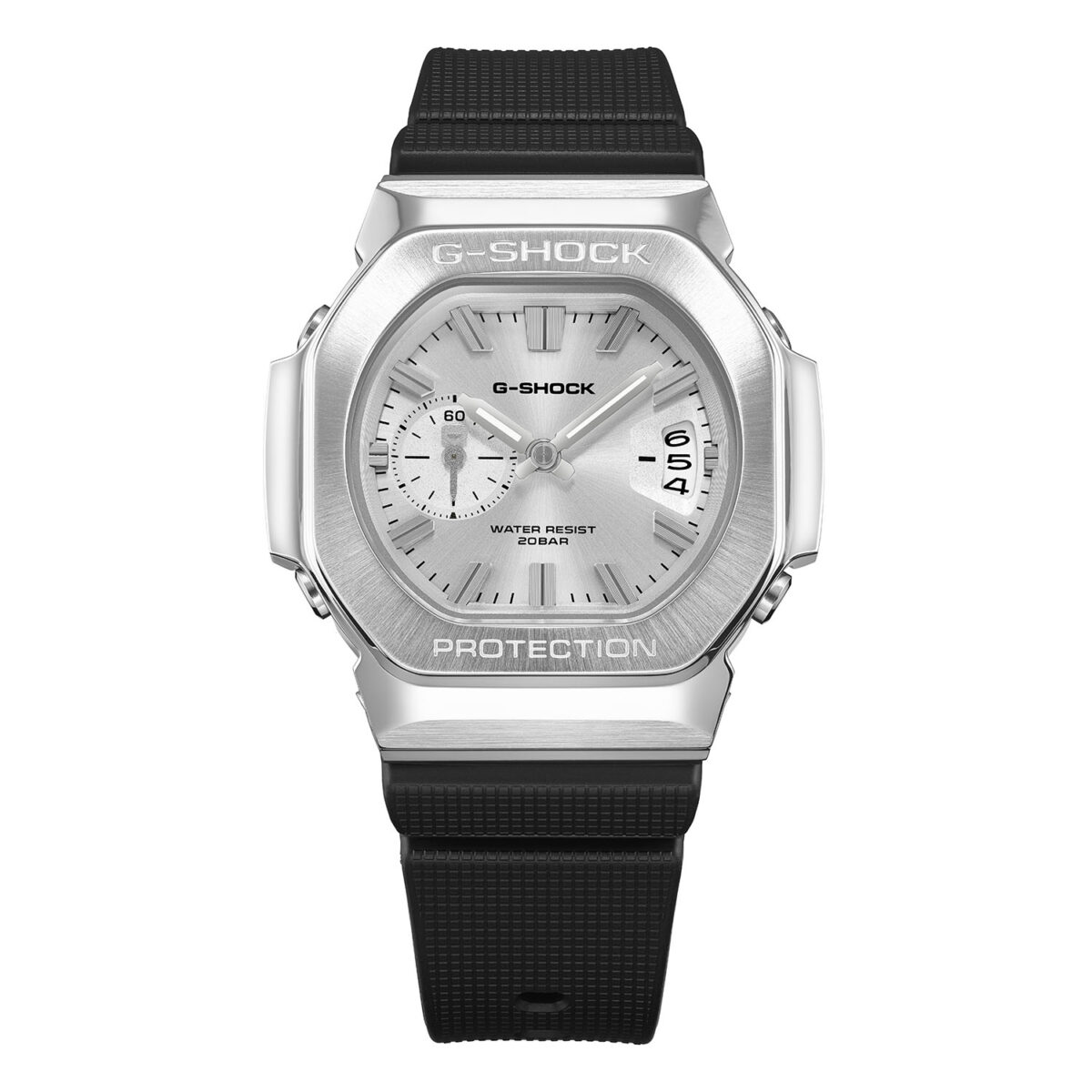 Casio G-SHOCK GMC-2500-1A8 Men's Analogue Watch – Stainless Steel Bezel, Silver Dial & Resin Strap