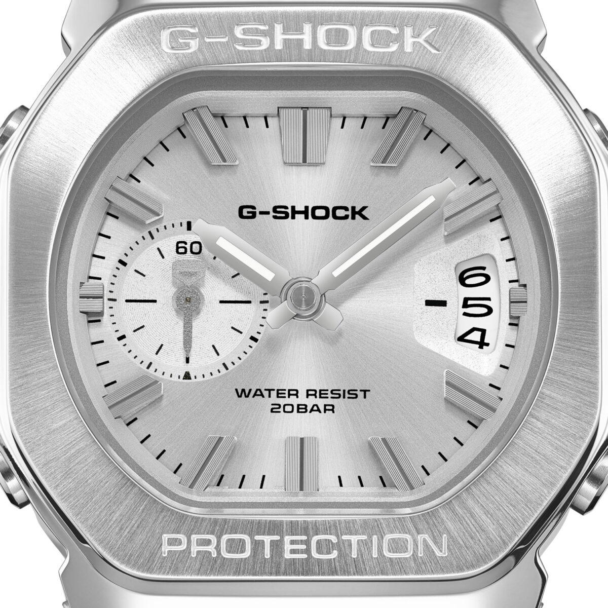 Casio G-SHOCK GMC-2500-1A8 Men's Analogue Watch – Stainless Steel Bezel, Silver Dial & Resin Strap