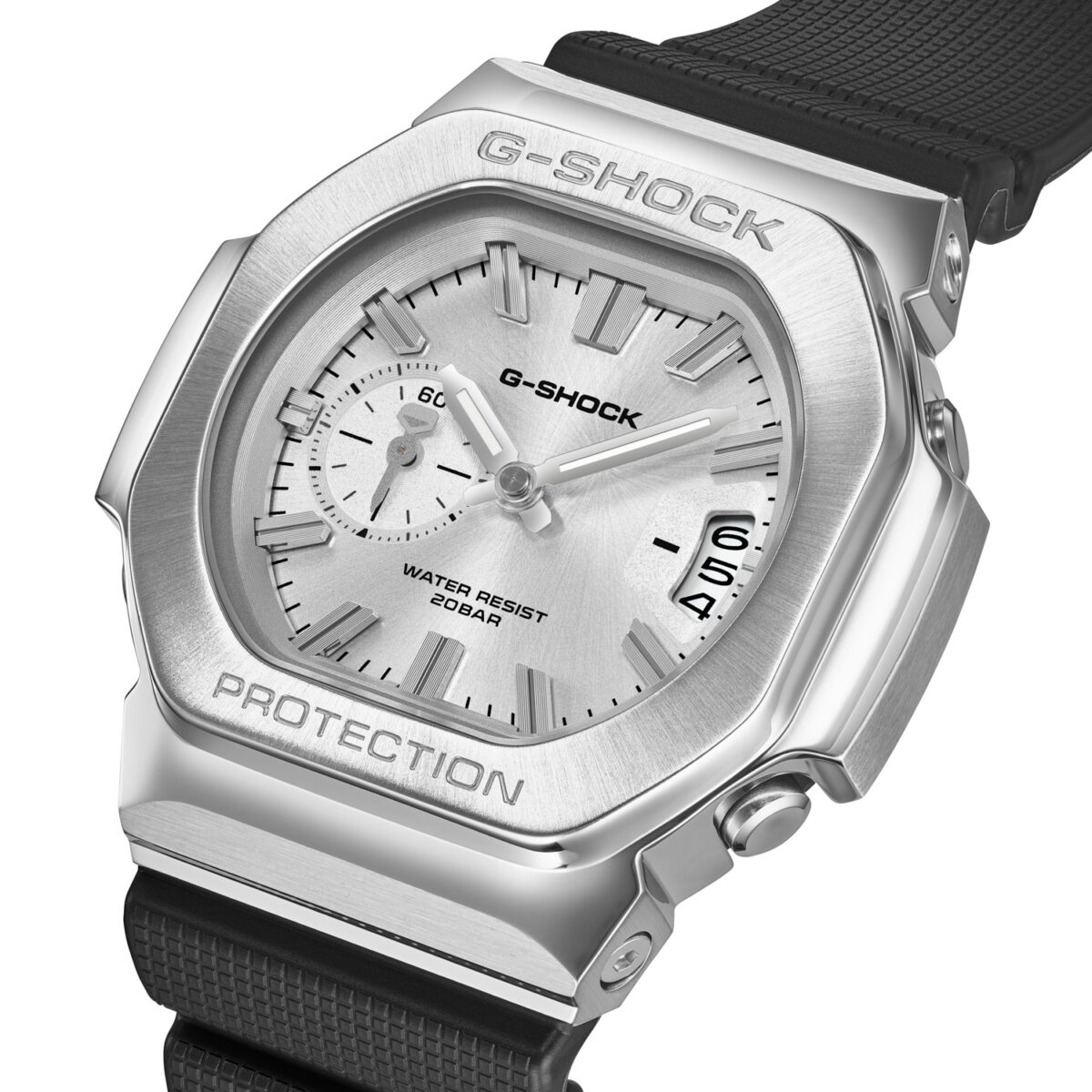 Casio G-SHOCK GMC-2500-1A8 Men's Analogue Watch – Stainless Steel Bezel, Silver Dial & Resin Strap