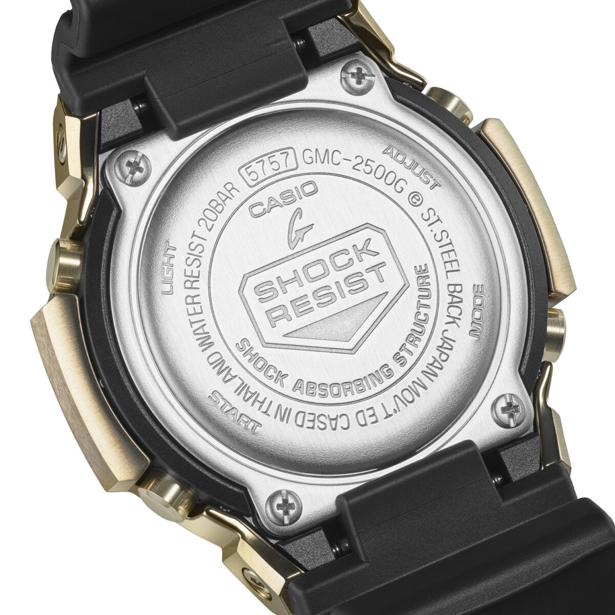 Casio G-SHOCK GMC-2500G-9A Men's Gold-Tone Analogue Watch – Resin Strap