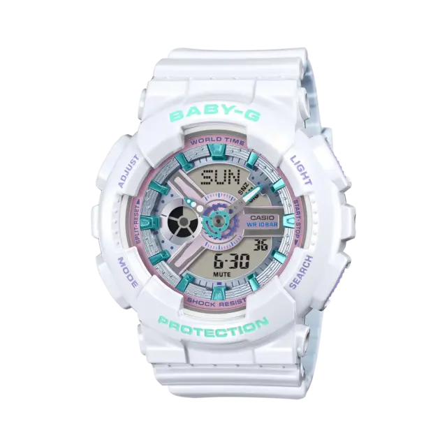 Casio Baby-G BA110MC-7A Women's Glossy White Analog Digital Watch – Shock Resistant, 100M Water Resistant