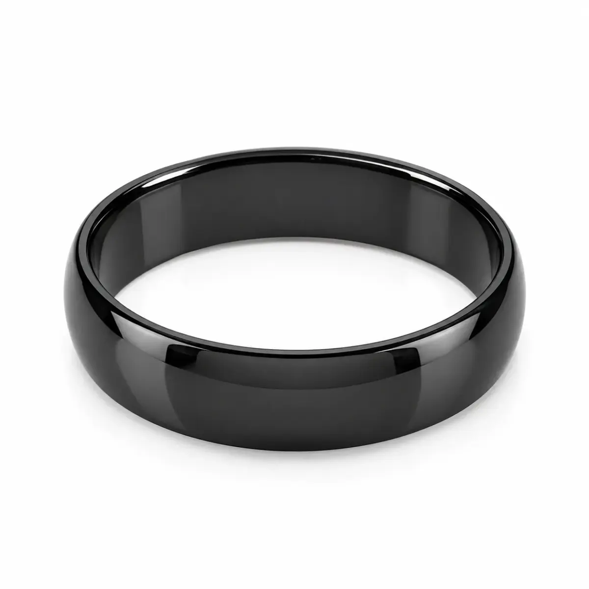 Black Zirconium 6mm Ezi-Fit Half Round Wedding Band – High Polish Finish - EZIHHR-6