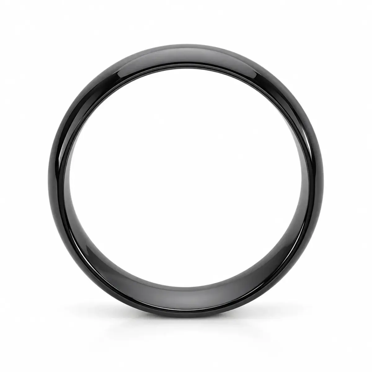 Black Zirconium 6mm Ezi-Fit Half Round Wedding Band – High Polish Finish - EZIHHR-6