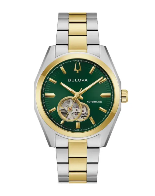 Bulova Surveyor Automatic Two-Tone Green Dial Men's Watch – 98A338