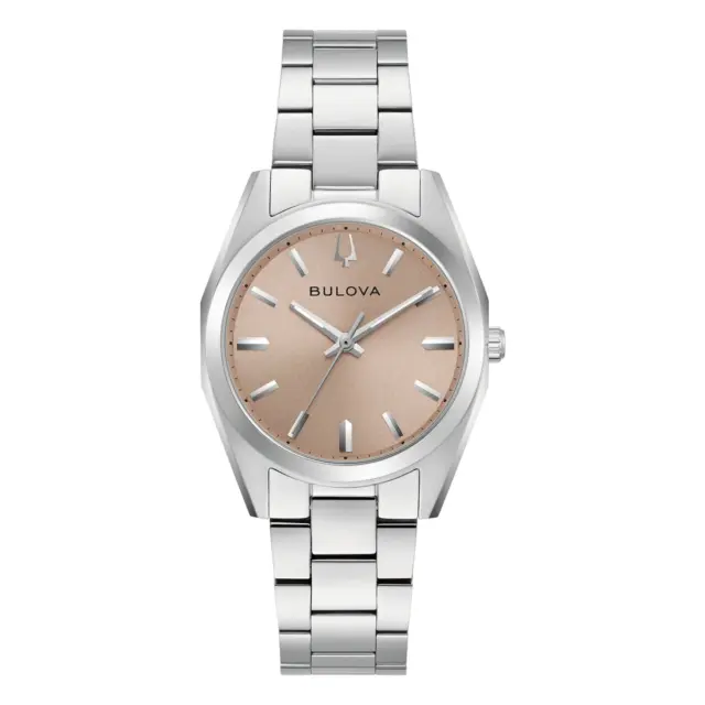 Bulova Surveyor Ladies Rose Gold Dial Stainless Steel Watch – 96L364