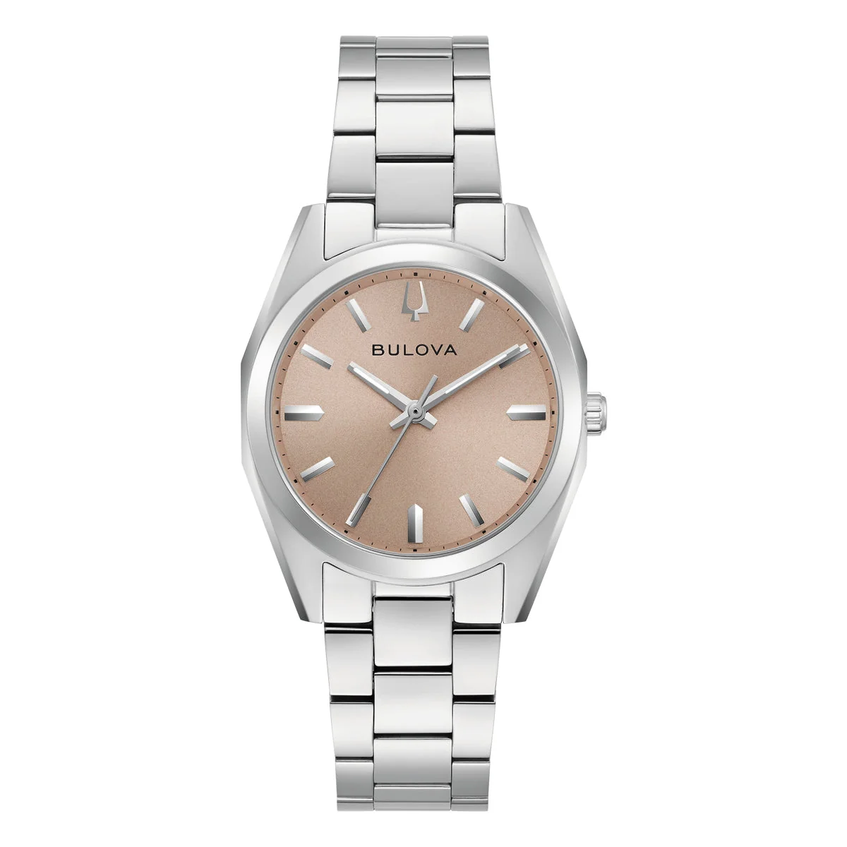 Bulova Surveyor Ladies Rose Gold Dial Stainless Steel Watch – 96L364