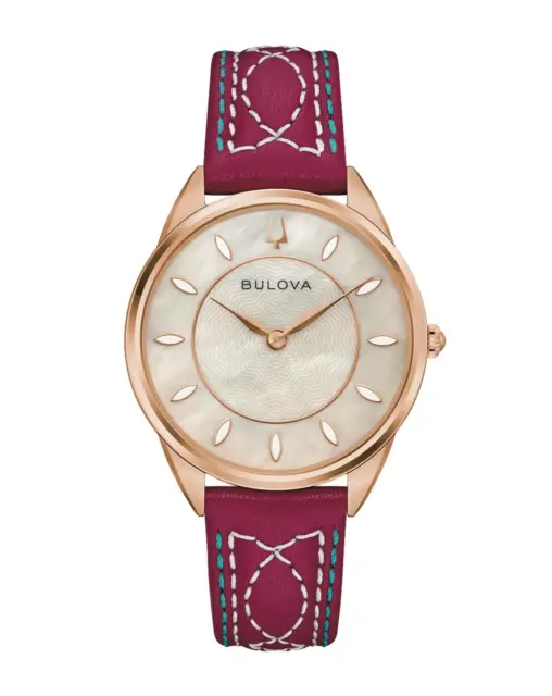 Bulova Western Sutton Ladies Rose Gold-Tone Mother-of-Pearl Watch – 97L204