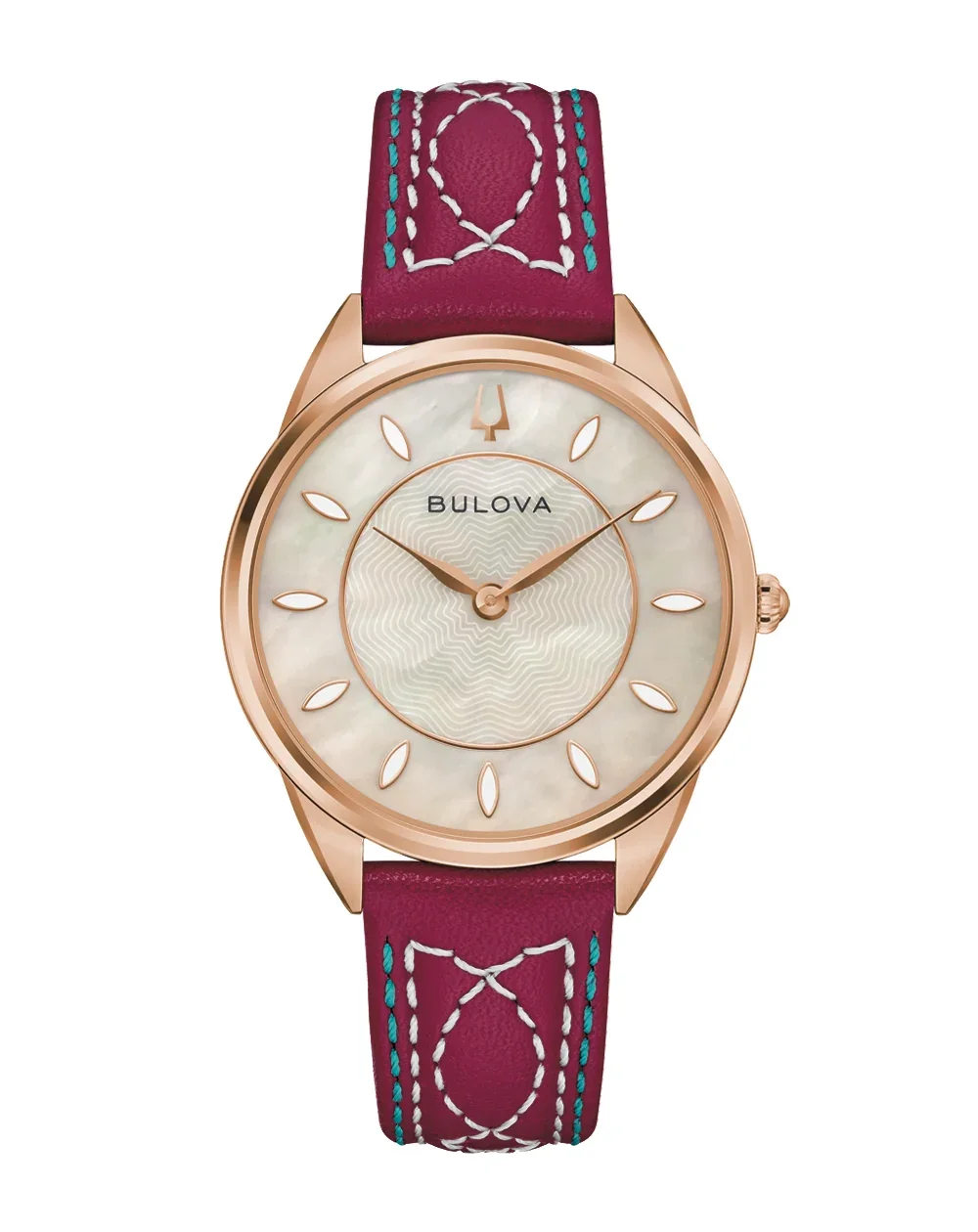 Bulova Western Sutton Ladies Rose Gold-Tone Mother-of-Pearl Watch – 97L204