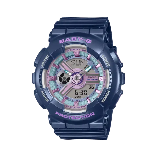 Casio Baby-G BA110MC-2A Women's Blue Analog Digital Watch – 100M Water Resistant