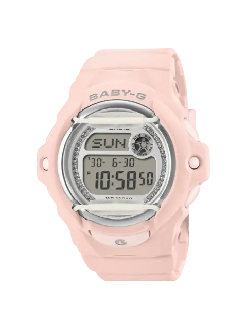 Casio Baby-G BG169KB-4D Women's Pink Glitter Digital Watch – Shock Resistant, 200M Water Resistant