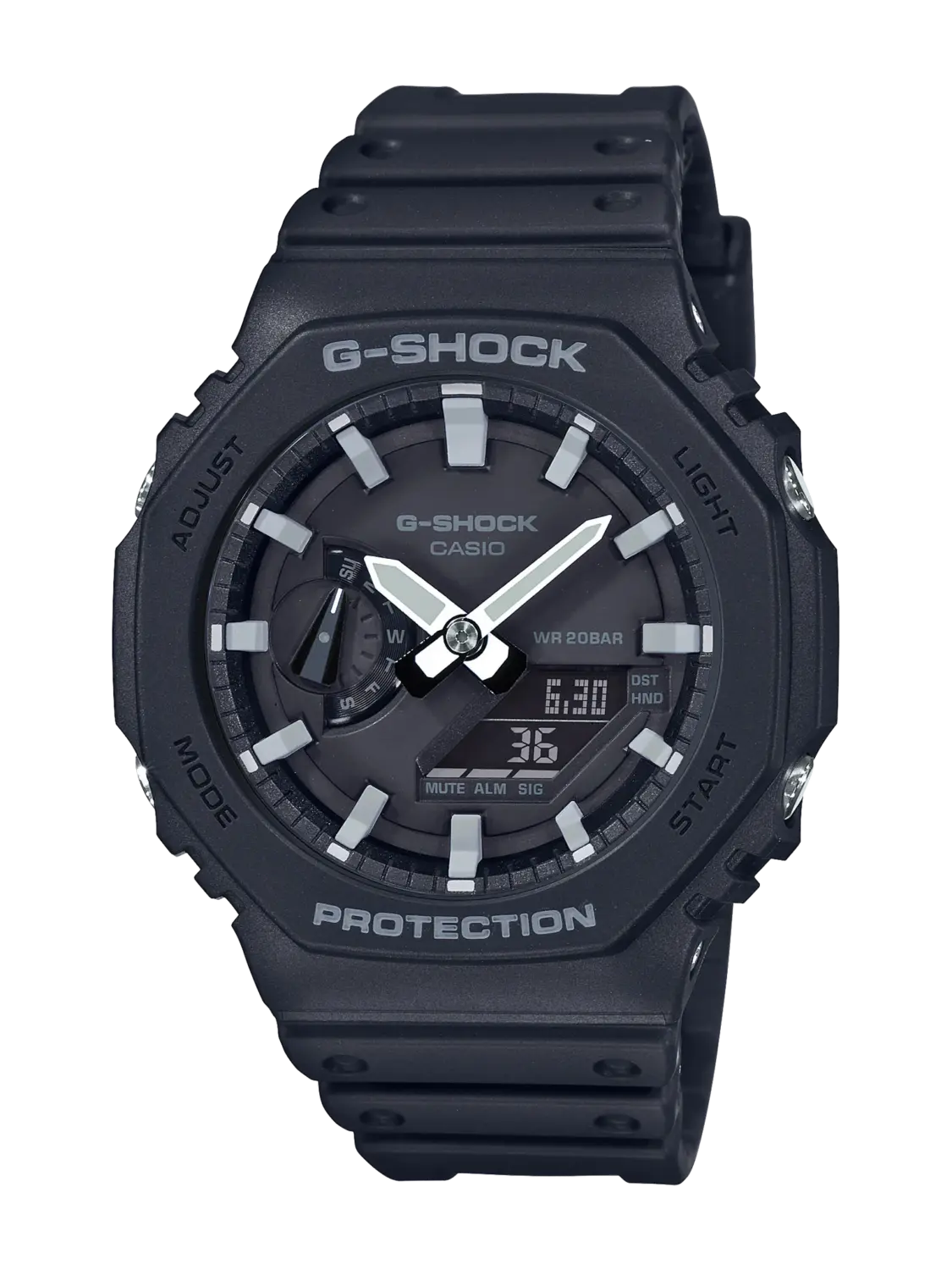 Casio G-Shock GA2100-1A Men's Black Analog Digital Watch – Carbon Core Guard, 200M Water Resistant