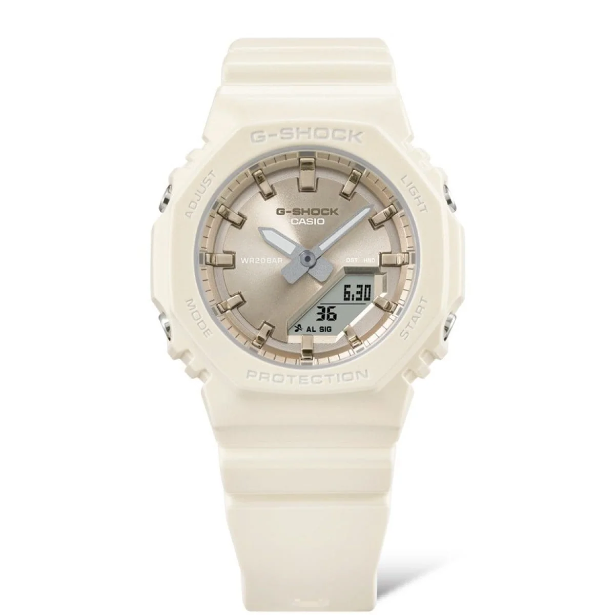 Casio G-Shock GMA-P2100ST-7A Women's Pearlescent White Analog Digital Watch – 200M Water Resistant
