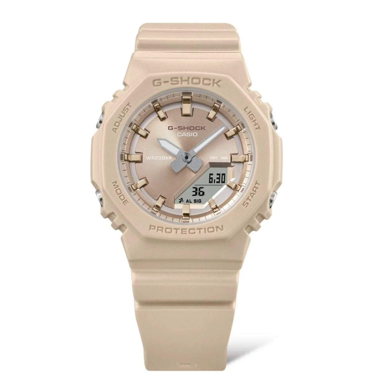 Casio G-Shock GMA-P2100ST-9A Women's Pearlescent Gold Analog Digital Watch – 200M Water Resistant