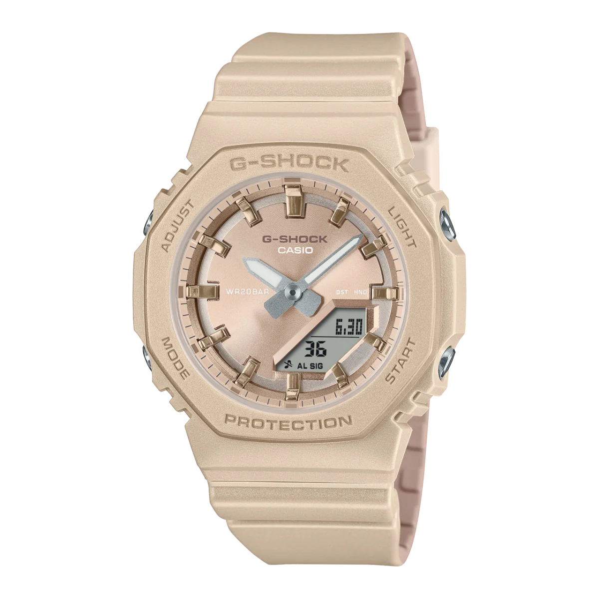 Casio G-Shock GMA-P2100ST-9A Women's Pearlescent Gold Analog Digital Watch – 200M Water Resistant
