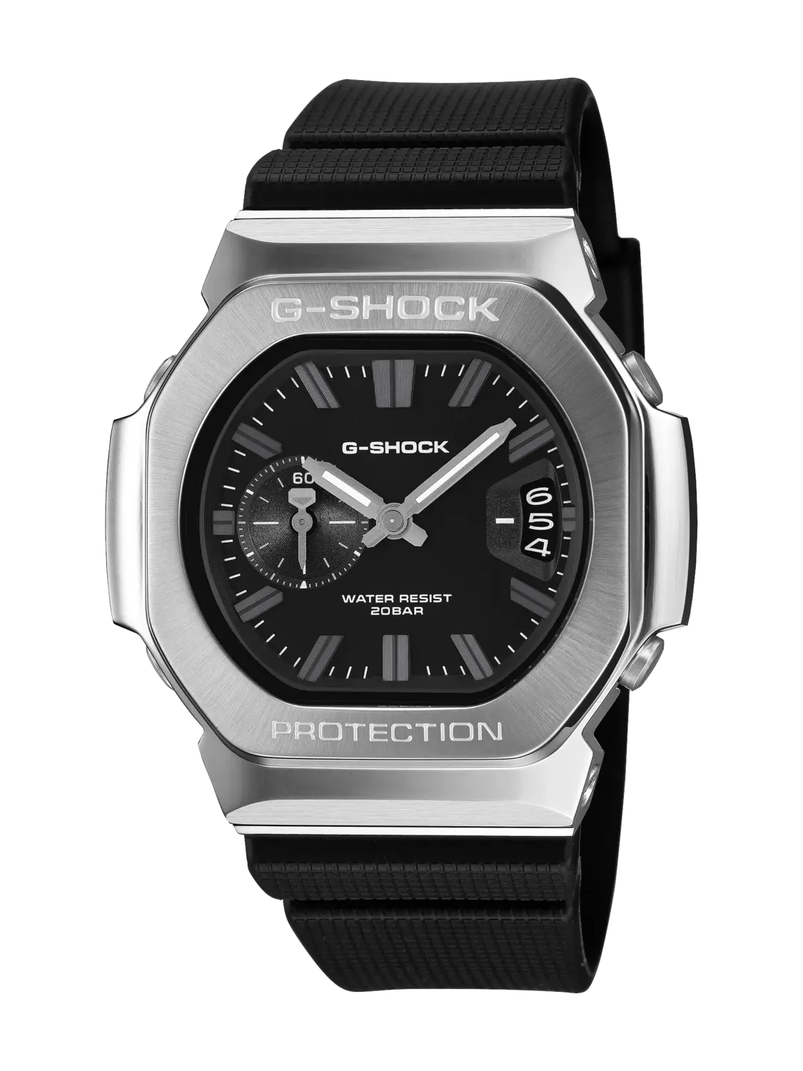 Casio G-SHOCK GMC-2500-1A Men's Analogue Watch – Stainless Steel Bezel, Black Dial & Resin Strap