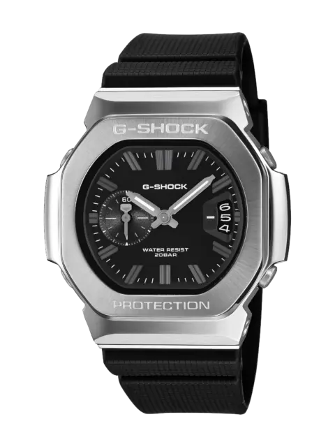 Casio G-SHOCK GMC-2500-1A Men's Analogue Watch – Stainless Steel Bezel, Black Dial & Resin Strap