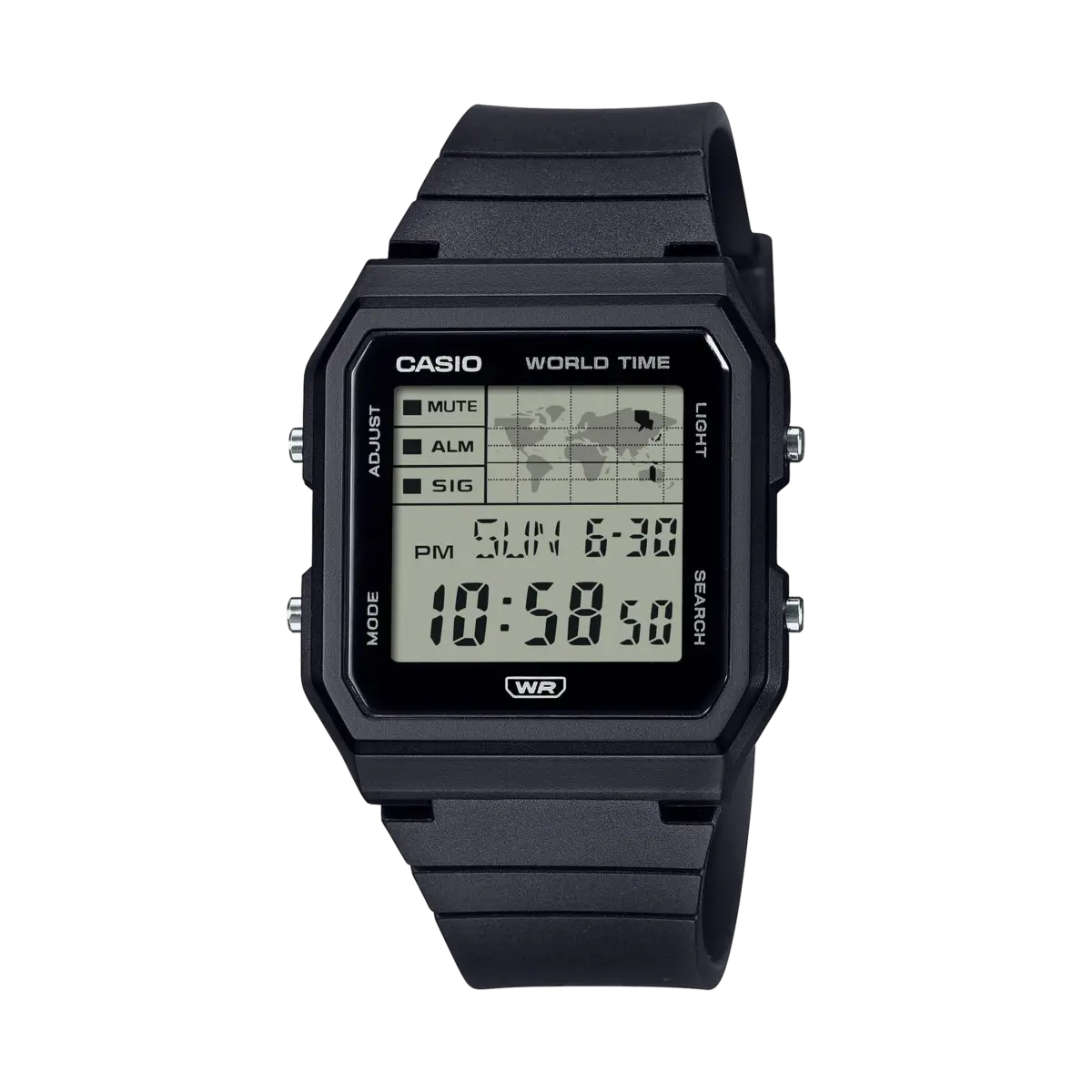 Casio LF30W-1A Classic Black Digital World Time Watch – Bio-Based Resin Strap – 2 Year Warranty