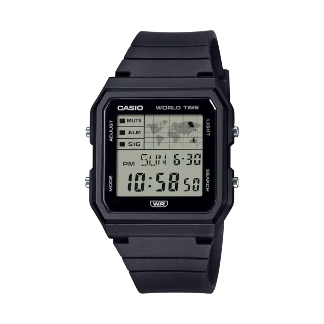 Casio LF30W-1A Classic Black Digital World Time Watch – Bio-Based Resin Strap – 2 Year Warranty