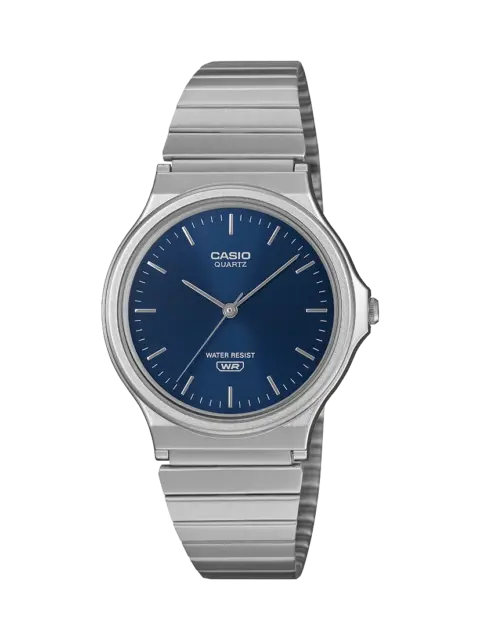 Casio MQ24DA-2A Unisex Analogue Watch – Blue Dial & Stainless Steel Bracelet
