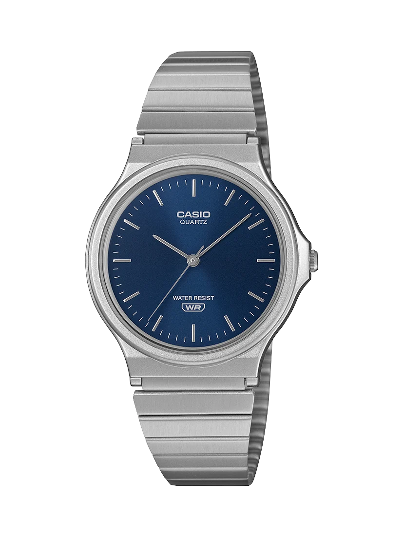 Casio MQ24DA-2A Unisex Analogue Watch – Blue Dial & Stainless Steel Bracelet