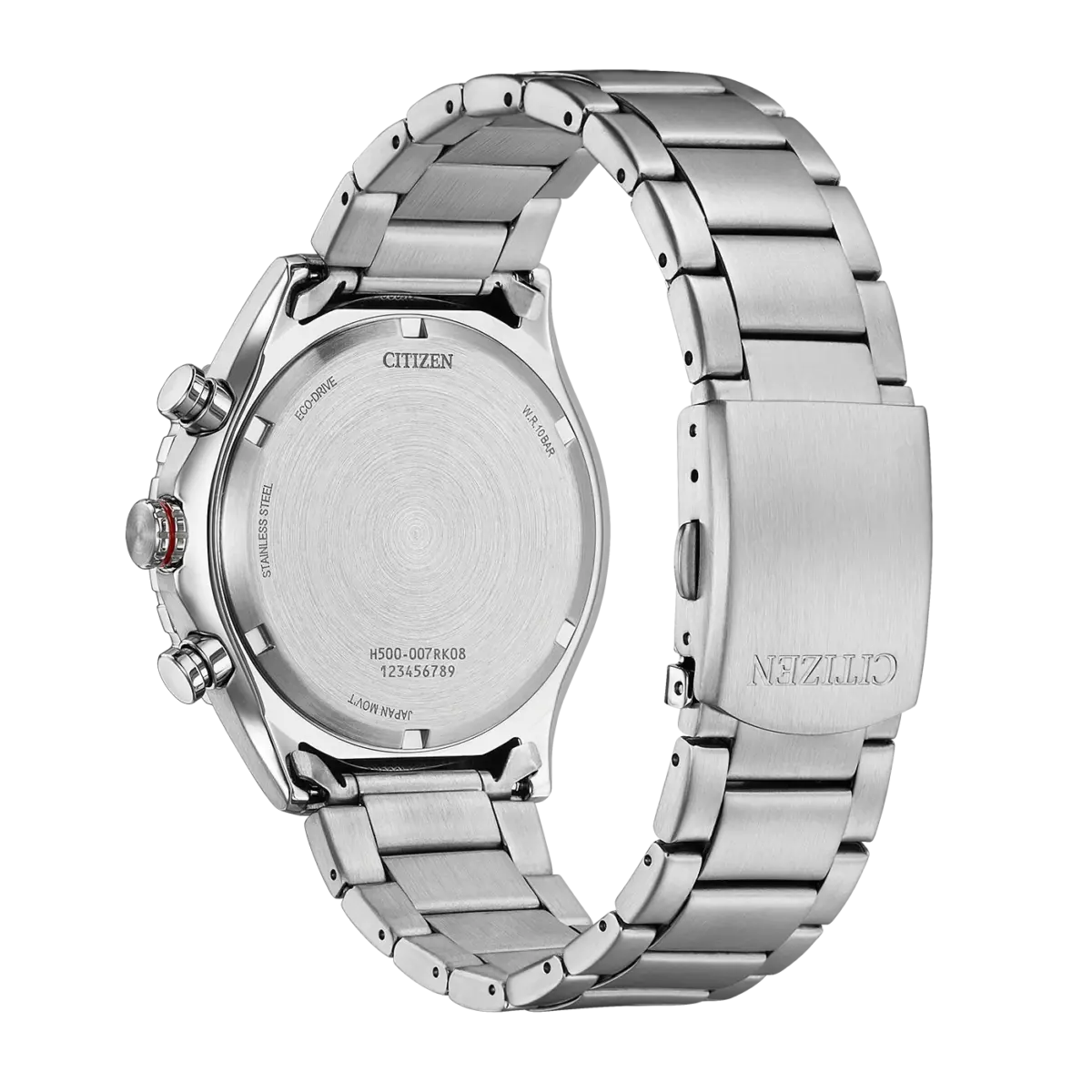 Citizen Chrono Sporty Eco-Drive Chronograph Black Dial Stainless Steel Men's Watch – AT2566-88E