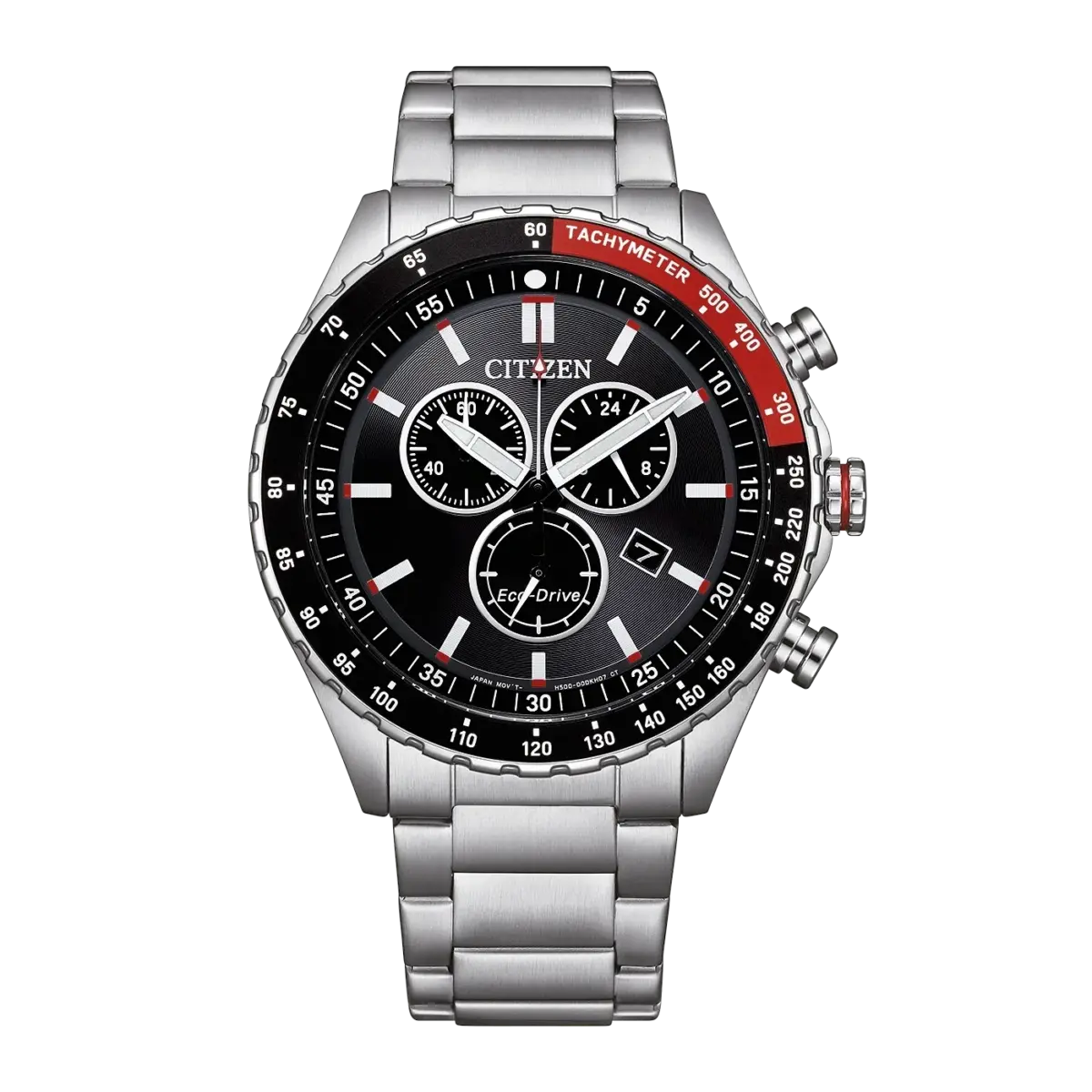 Citizen Chrono Sporty Eco-Drive Chronograph Black Dial Stainless Steel Men's Watch – AT2566-88E