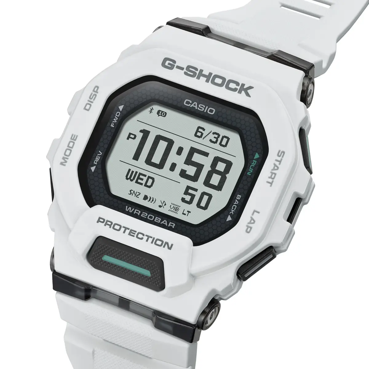 G-Shock G-SQUAD GBD200-7D White Digital Bluetooth Sports Watch – 200M Water Resistant