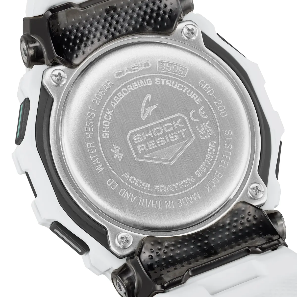 G-Shock G-SQUAD GBD200-7D White Digital Bluetooth Sports Watch – 200M Water Resistant