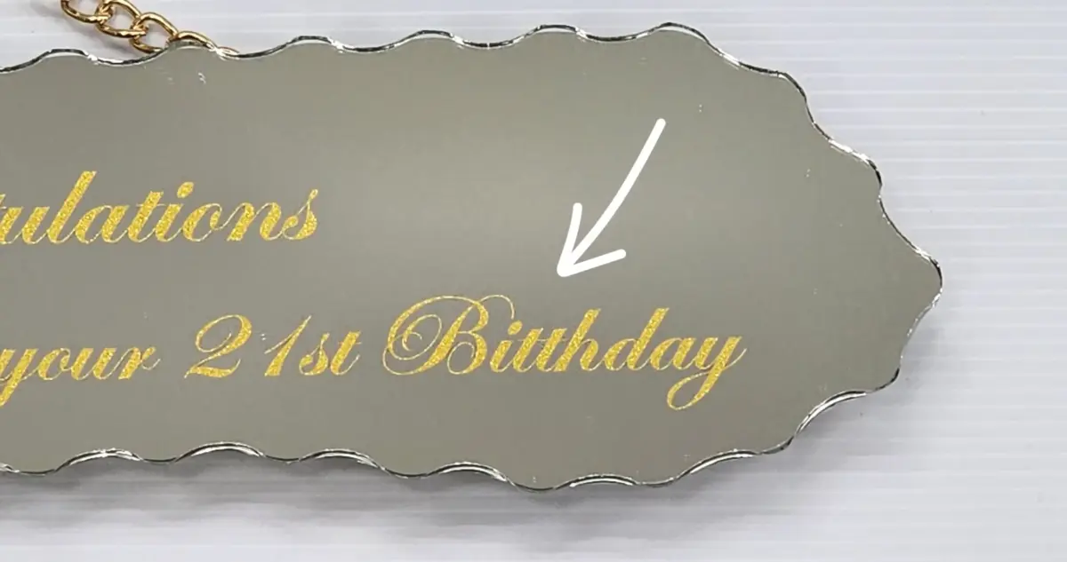 Golden Print Mirrored Glass 21st Birthday Key – To a Special Daughter - SJ2402F