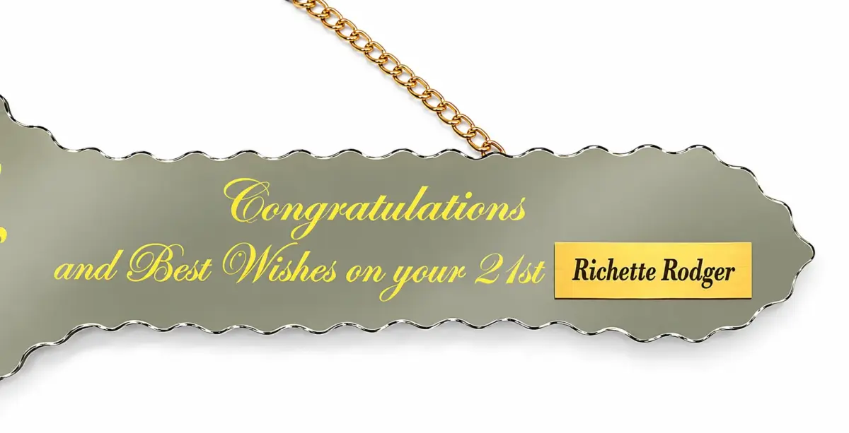Golden Print Mirrored Glass 21st Birthday Key – To a Special Son - SJ2403F