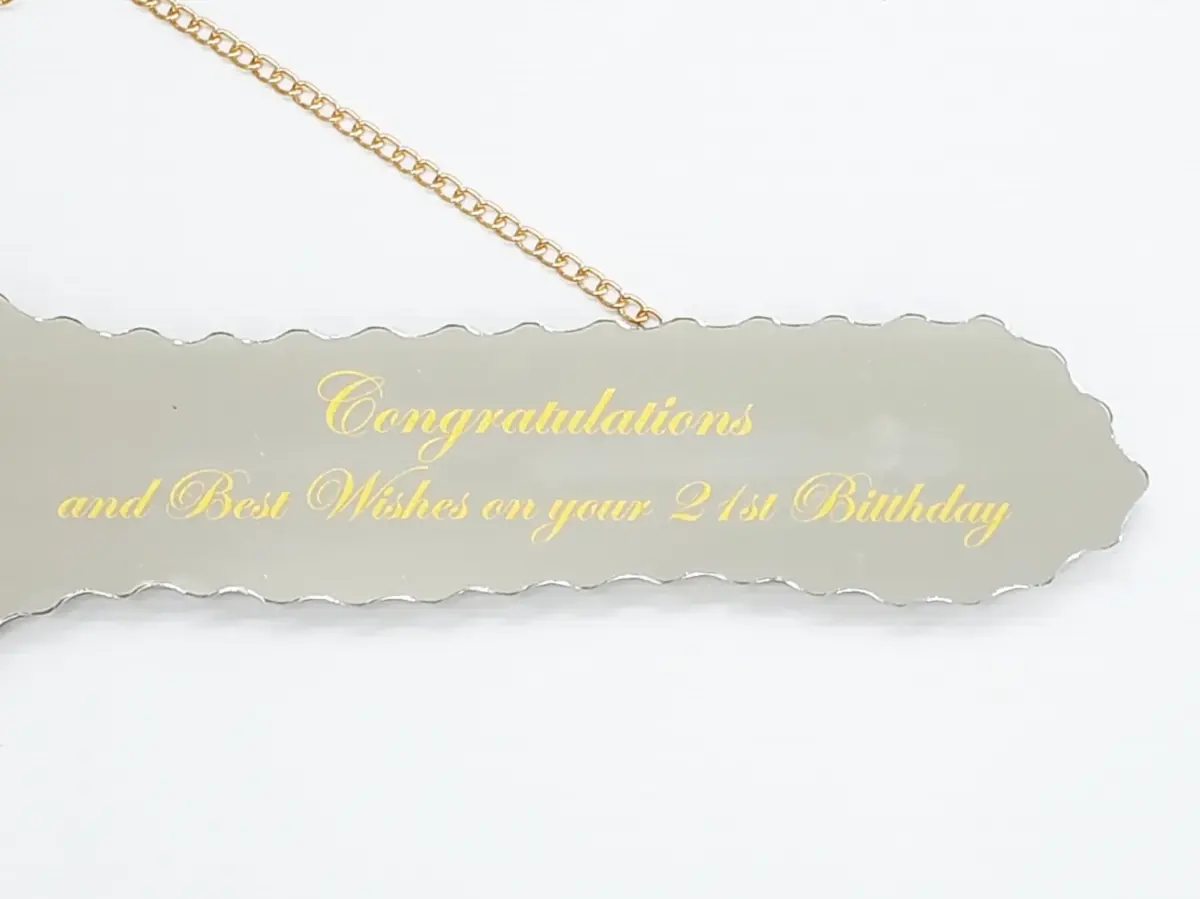 Golden Print Mirrored Glass 21st Birthday Key – To a Special Son - SJ2403F