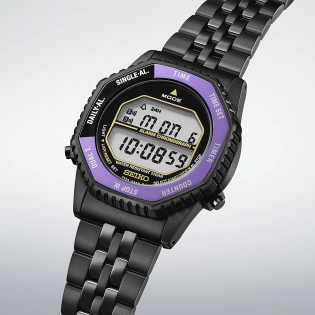 Seiko Rotocall HFL001P1 145th Anniversary Limited Edition Digital Men's Watch – Edo Purple & Black Stainless Steel