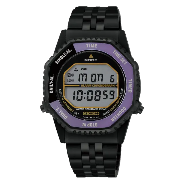 Seiko Rotocall HFL001P1 145th Anniversary Limited Edition Digital Men's Watch – Edo Purple & Black Stainless Steel