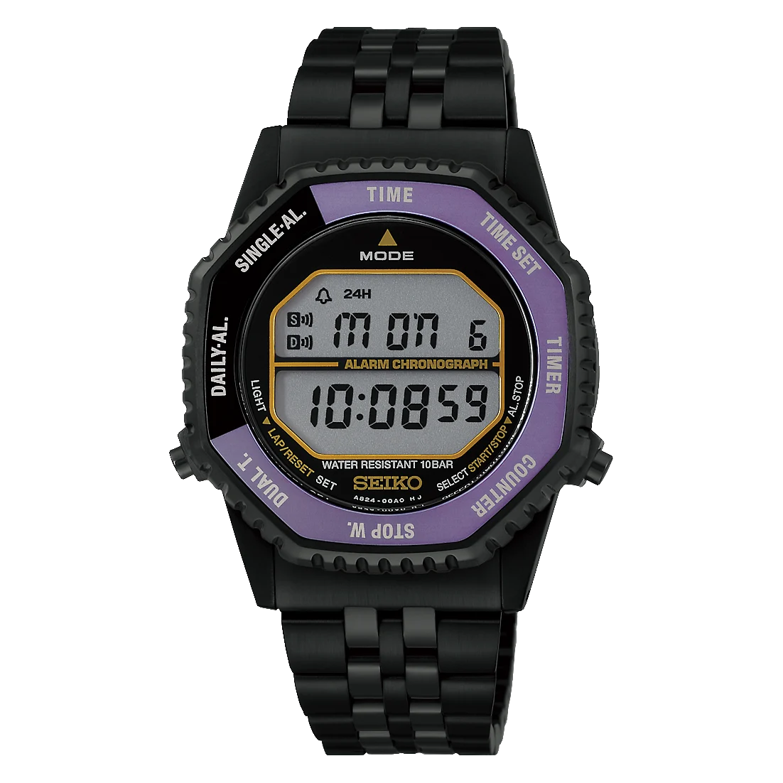 Seiko Rotocall HFL001P1 145th Anniversary Limited Edition Digital Men's Watch – Edo Purple & Black Stainless Steel