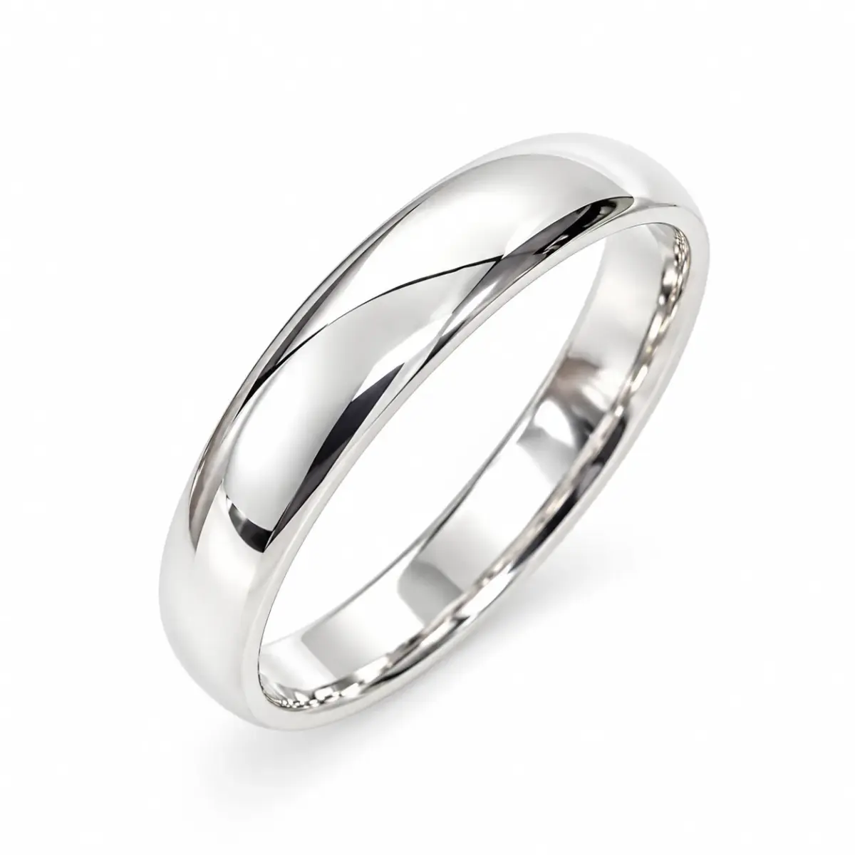 Solid Sterling Silver 4mm Half Round Plain Wedding Band – 925 Silver - SS4MM