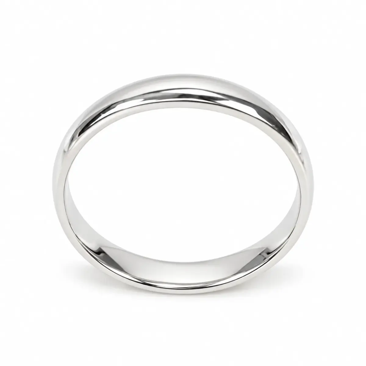 Solid Sterling Silver 4mm Half Round Plain Wedding Band – 925 Silver - SS4MM