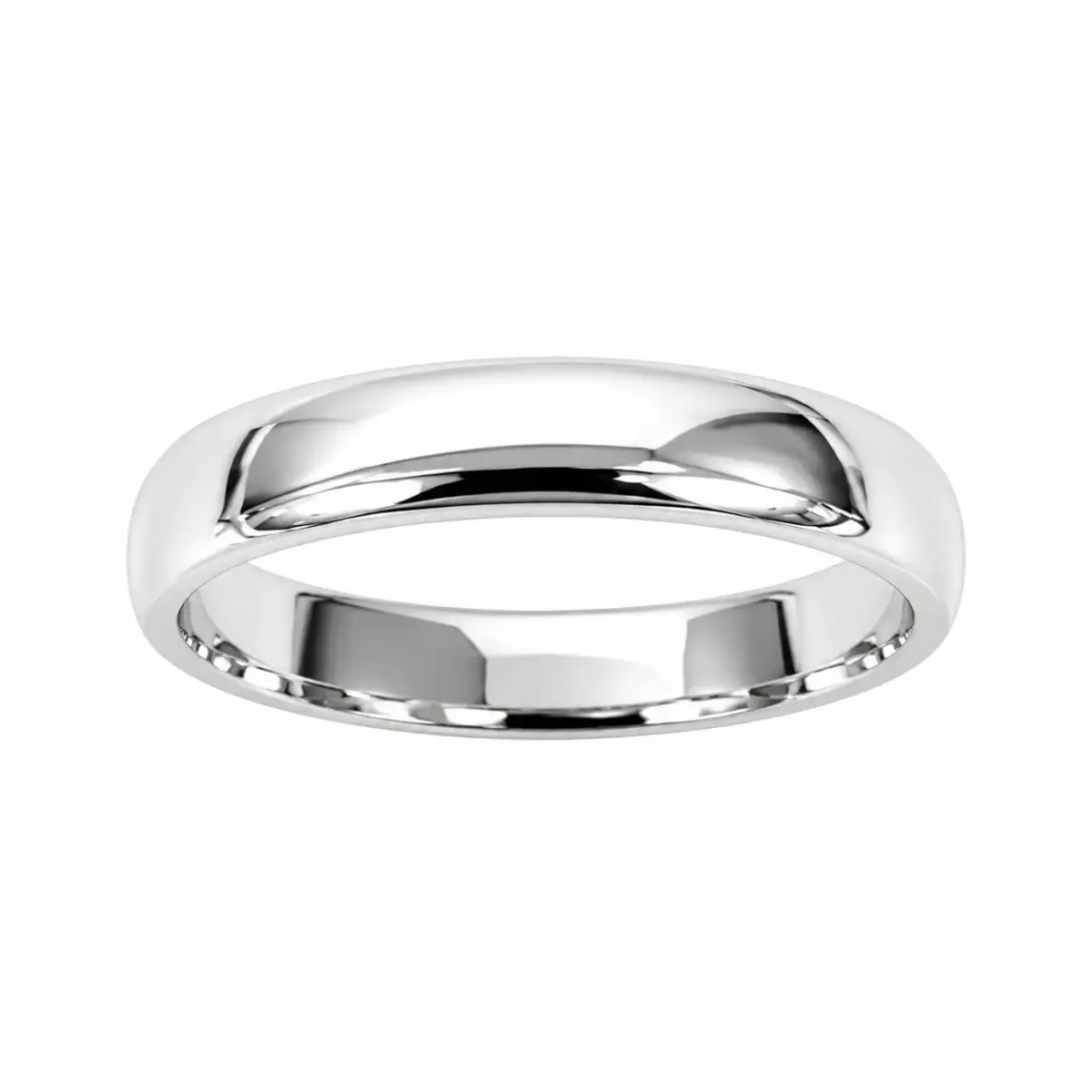 Solid Sterling Silver 4mm Half Round Plain Wedding Band – 925 Silver - SS4MM
