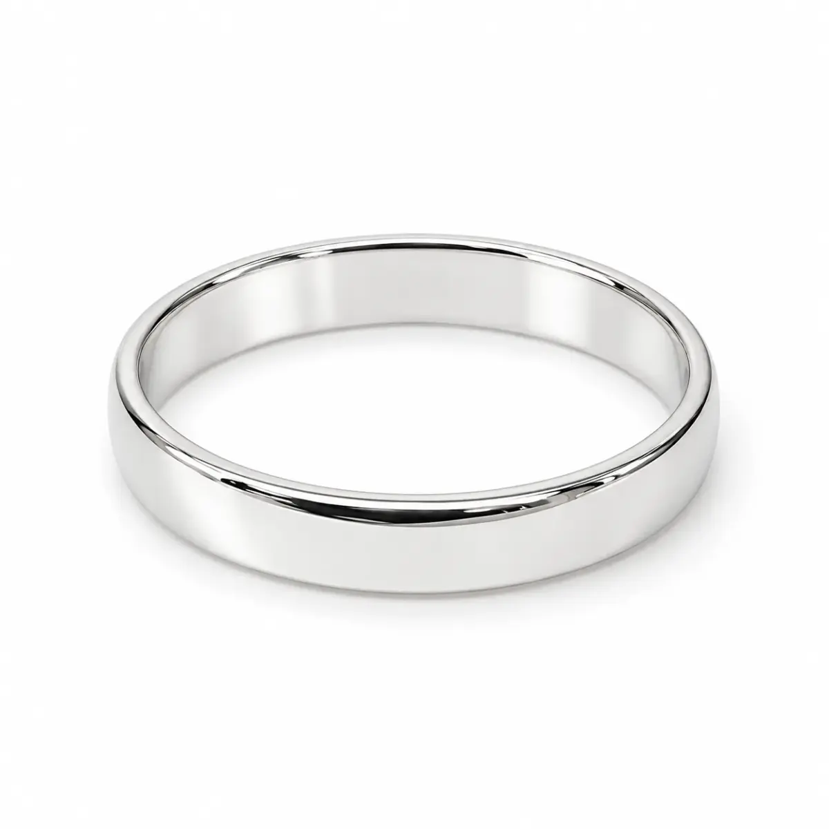 Solid Sterling Silver 4mm Half Round Plain Wedding Band – 925 Silver - SS4MM