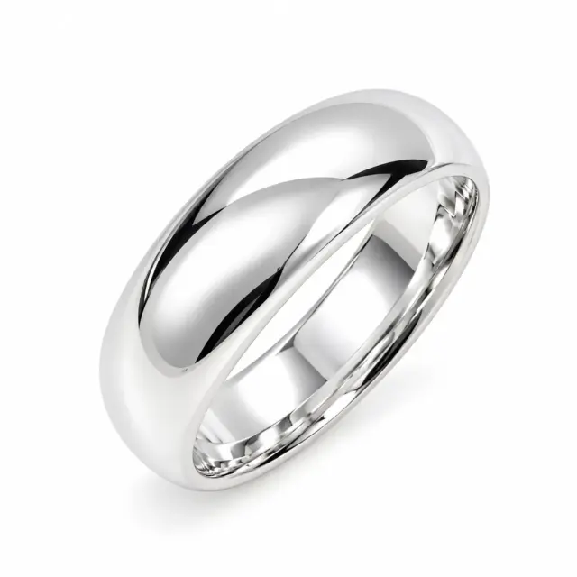 Solid Sterling Silver 5mm Half Round Plain Wedding Band – 925 Silver - SS5MM
