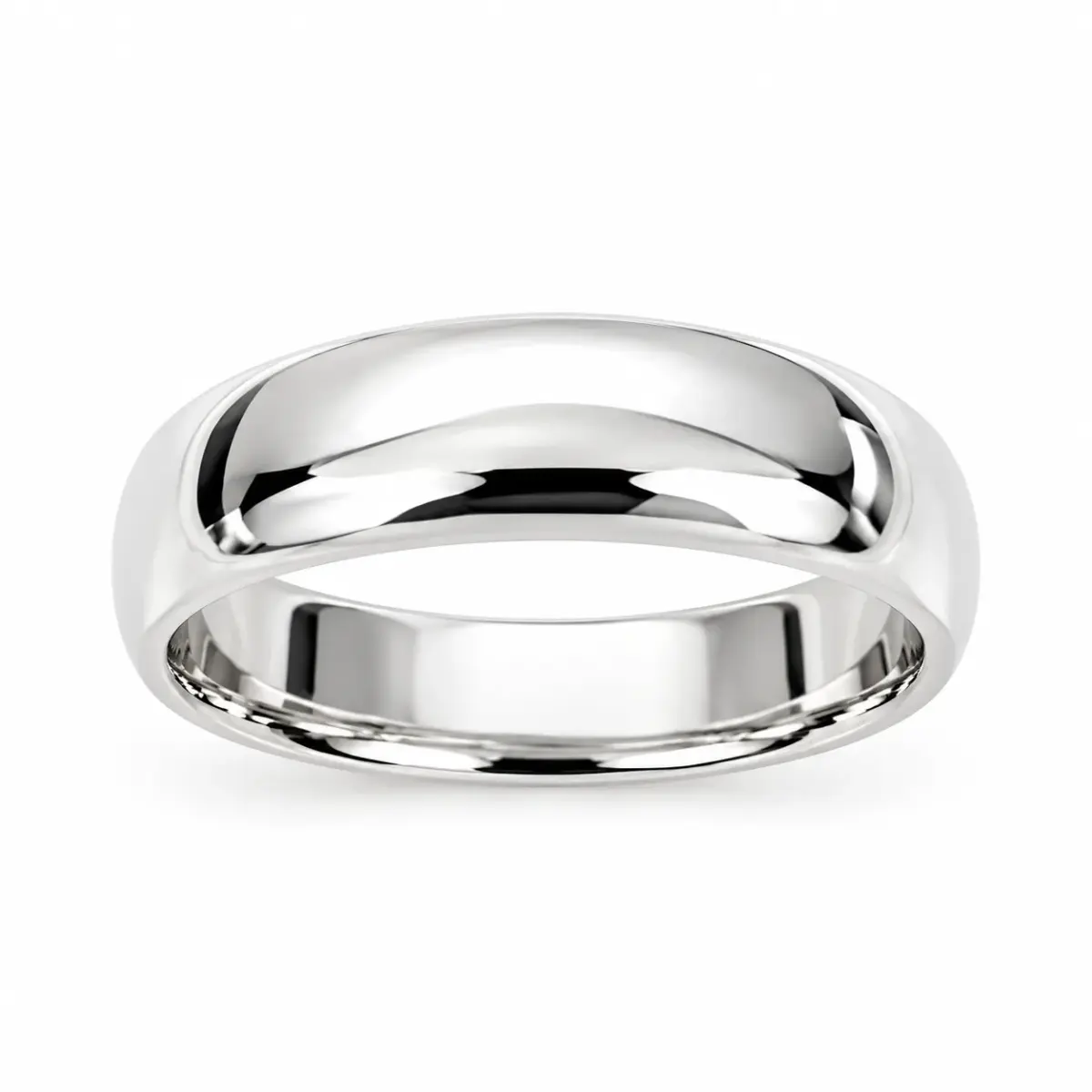 Solid Sterling Silver 5mm Half Round Plain Wedding Band – 925 Silver - SS5MM