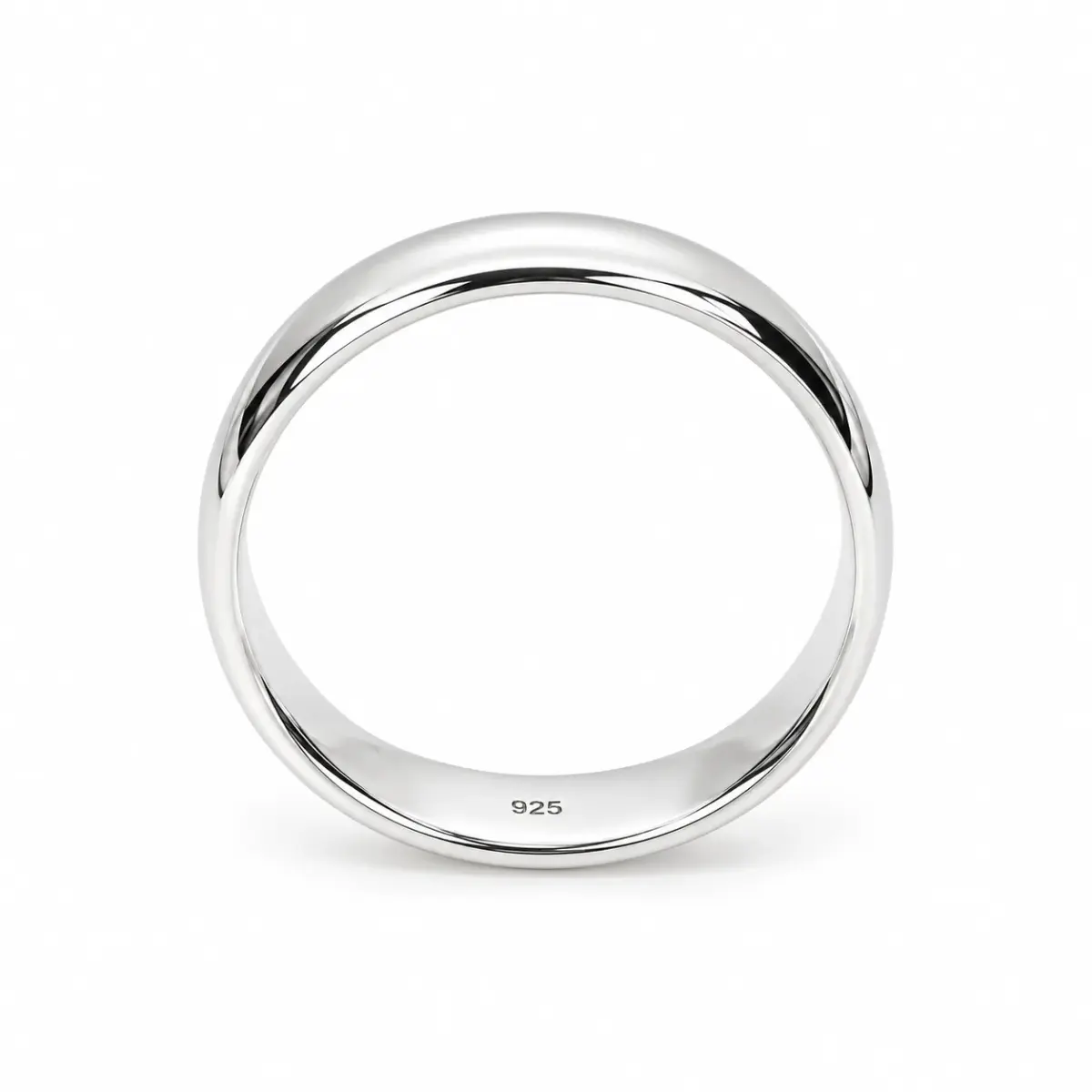 Solid Sterling Silver 5mm Half Round Plain Wedding Band – 925 Silver - SS5MM