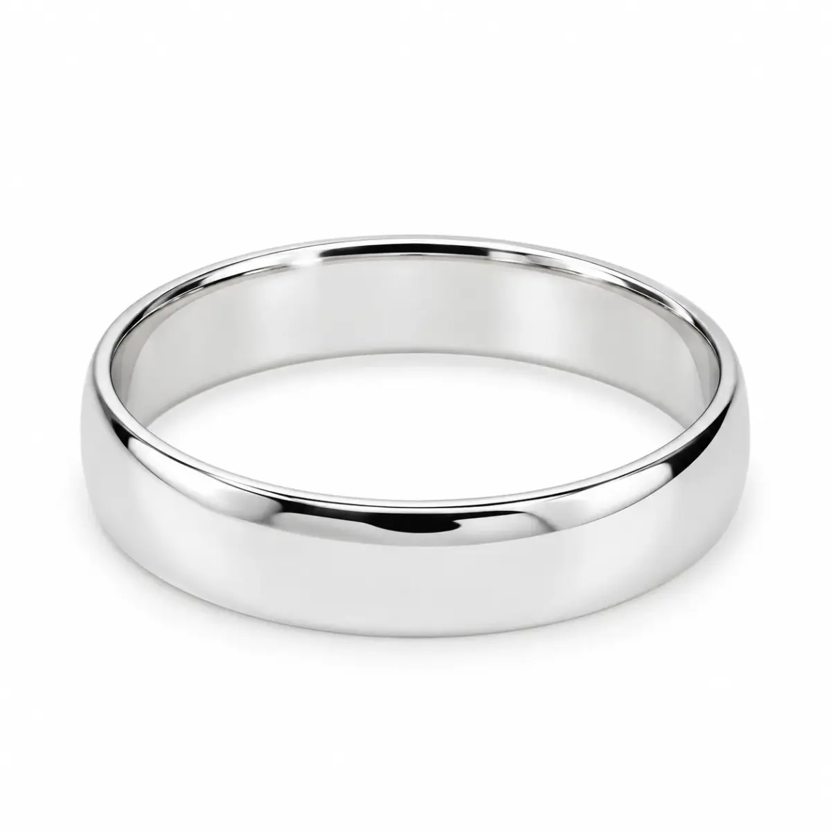 Solid Sterling Silver 5mm Half Round Plain Wedding Band – 925 Silver - SS5MM