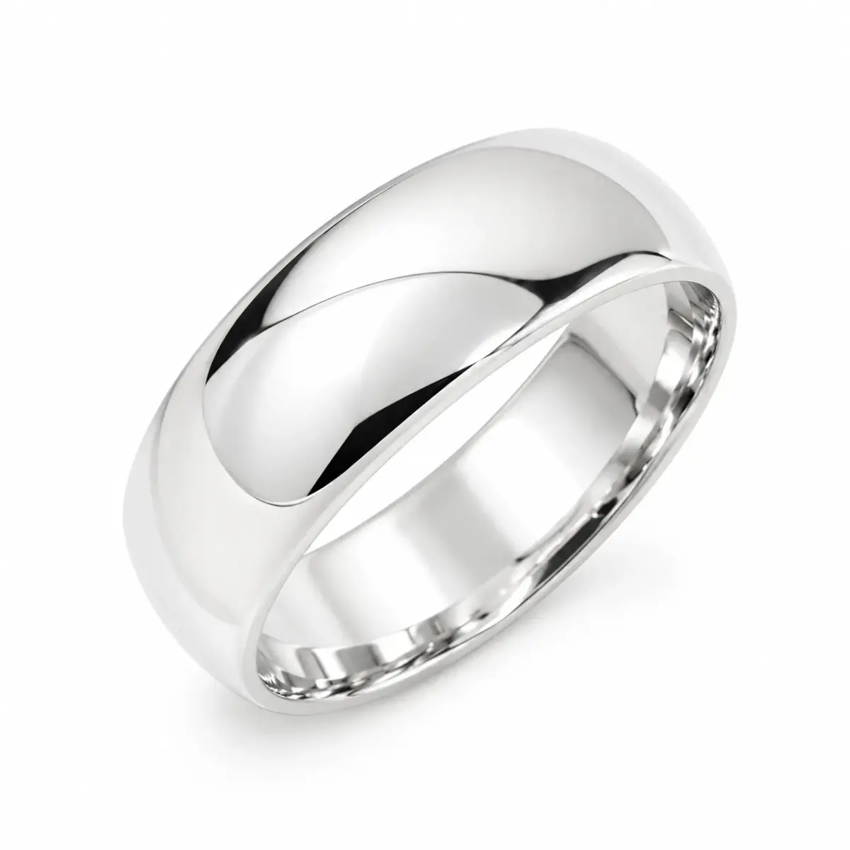 Solid Sterling Silver 6mm Half Round Plain Wedding Band – 925 Silver - SS6MM
