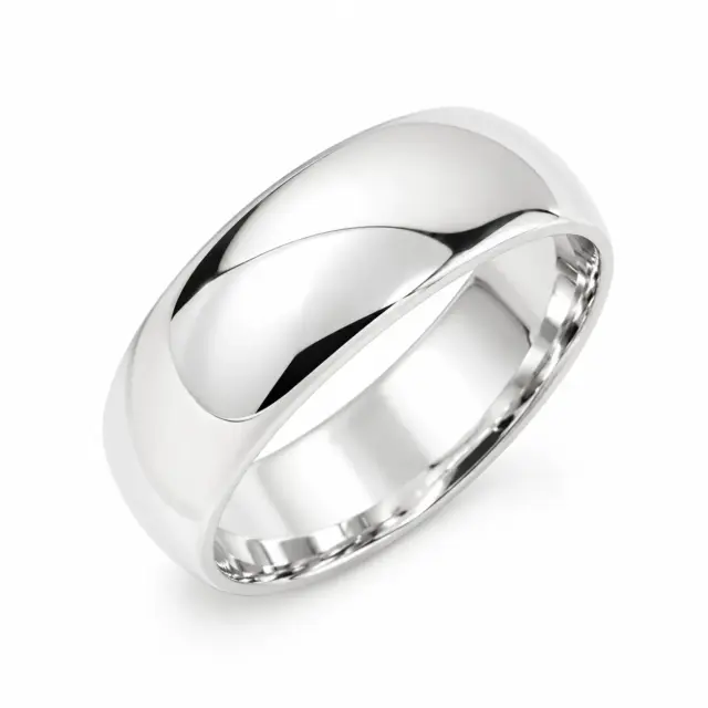 Solid Sterling Silver 6mm Half Round Plain Wedding Band – 925 Silver - SS6MM