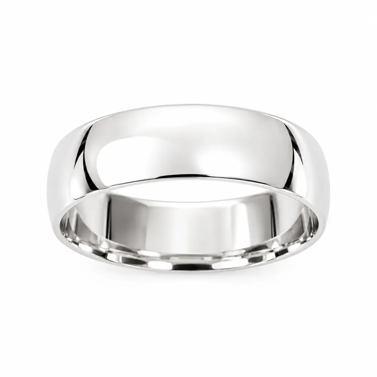 Solid Sterling Silver 6mm Half Round Plain Wedding Band – 925 Silver - SS6MM