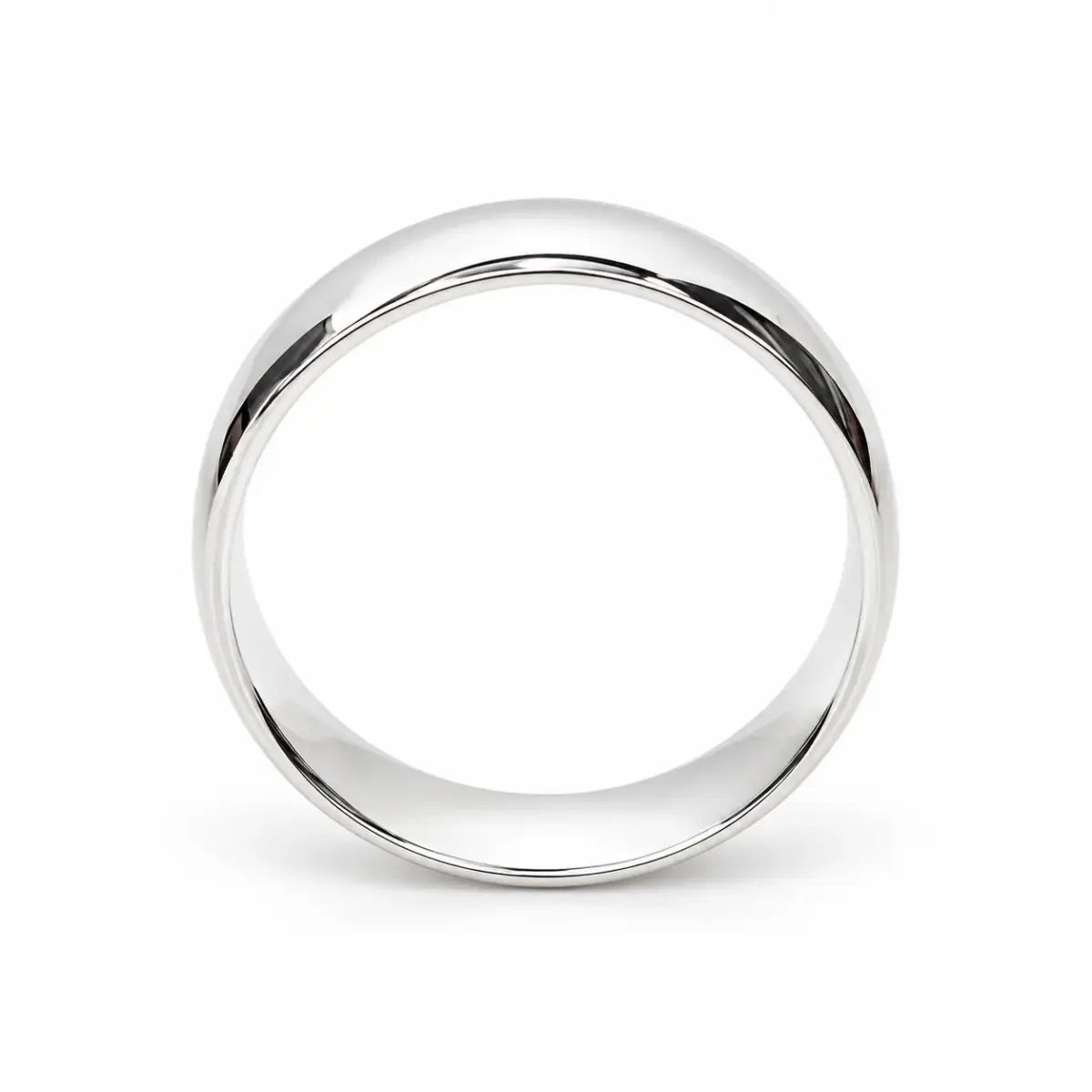 Solid Sterling Silver 6mm Half Round Plain Wedding Band – 925 Silver - SS6MM